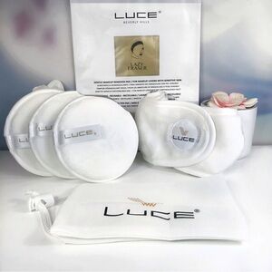LUCE Lazy Eraser 5 Piece Spa Set: Makeup Remover Discs, Headband + Bag *BNIB